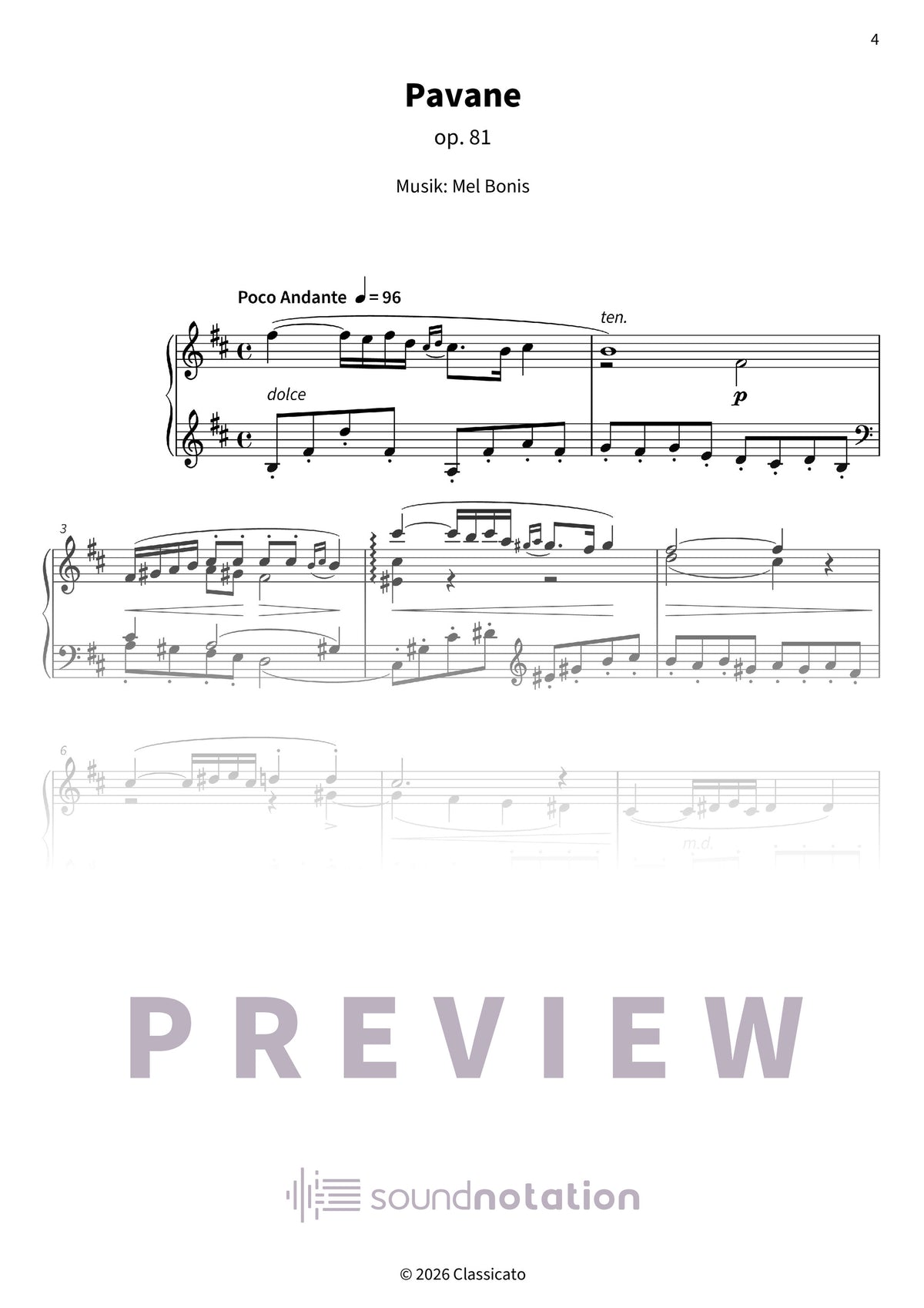 Pavane, Sarabande und Bourrée - Preview Page 1