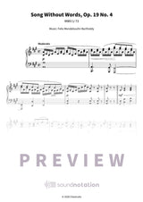 Song Without Words, Op. 19 No. 4 - Preview Page 1