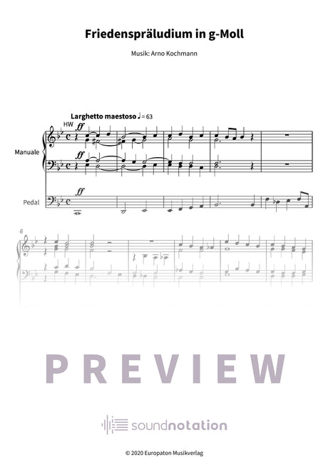 Friedenspräludium in g-Moll - Preview Page 1