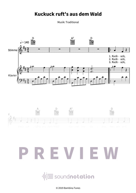 Kuckuck ruft's aus dem Wald - Preview Page 1