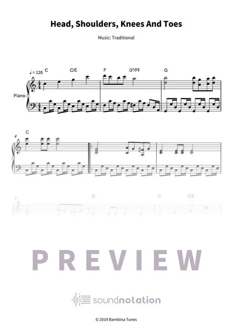 Head, Shoulders, Knees And Toes - Preview Page 1