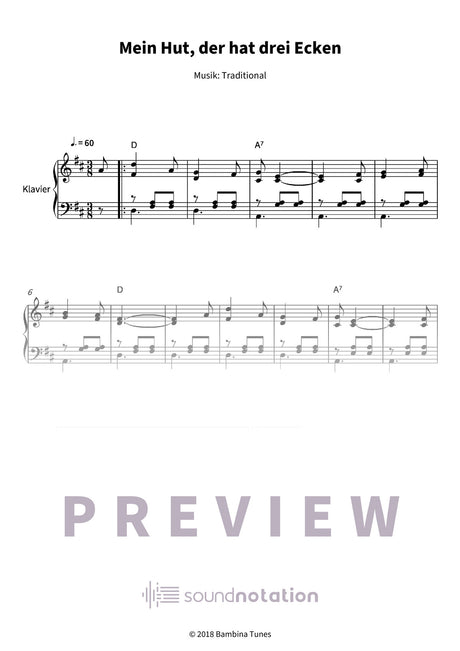 Mein Hut, der hat drei Ecken - Preview Page 1