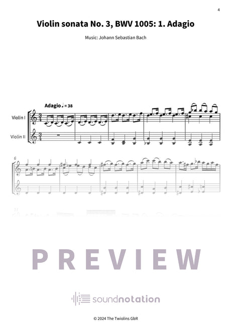 Violin sonata No. 3 - Preview Page 1