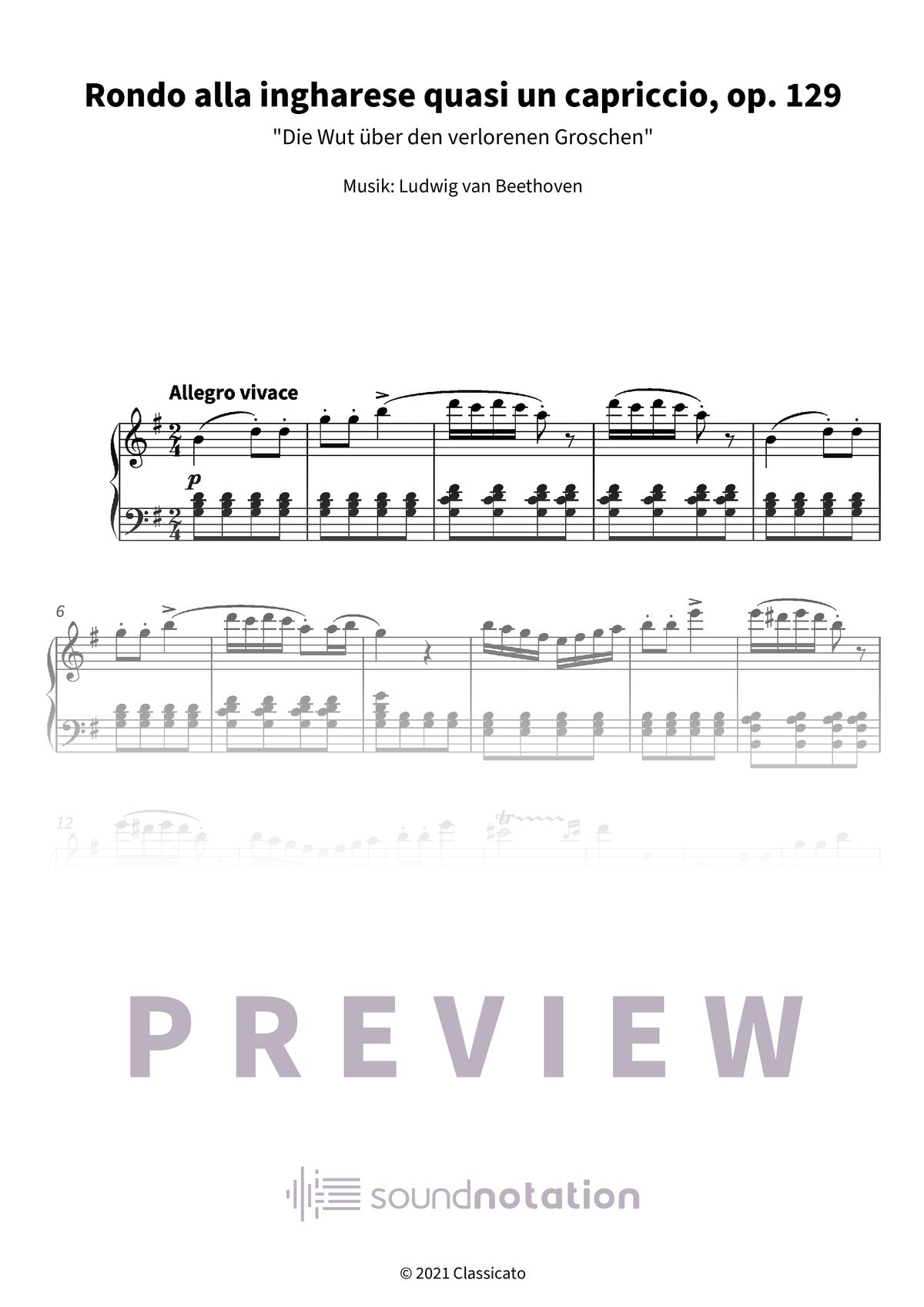 Rondo alla ingharese quasi un capriccio, op. 129 - Preview Page 1