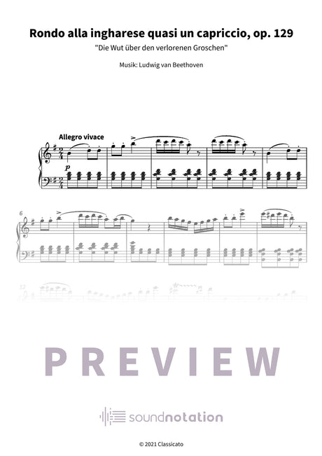 Rondo alla ingharese quasi un capriccio, op. 129 - Preview Page 1