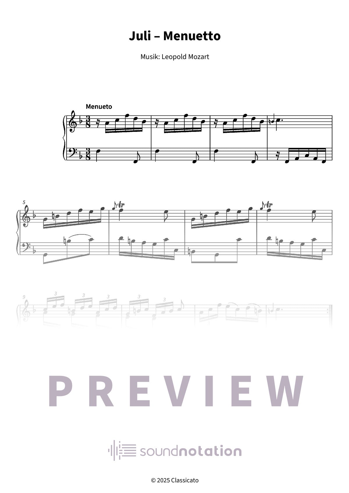 Juli – Menuetto - Preview Page 1