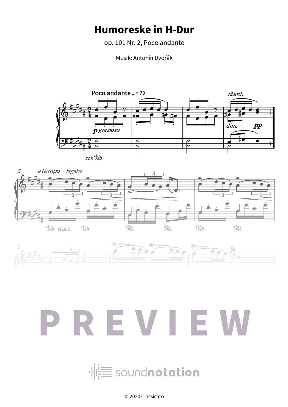 Humoreske in H-Dur - Preview Page 1