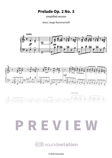 Prelude Op. 2 No. 3 - Preview Page 1