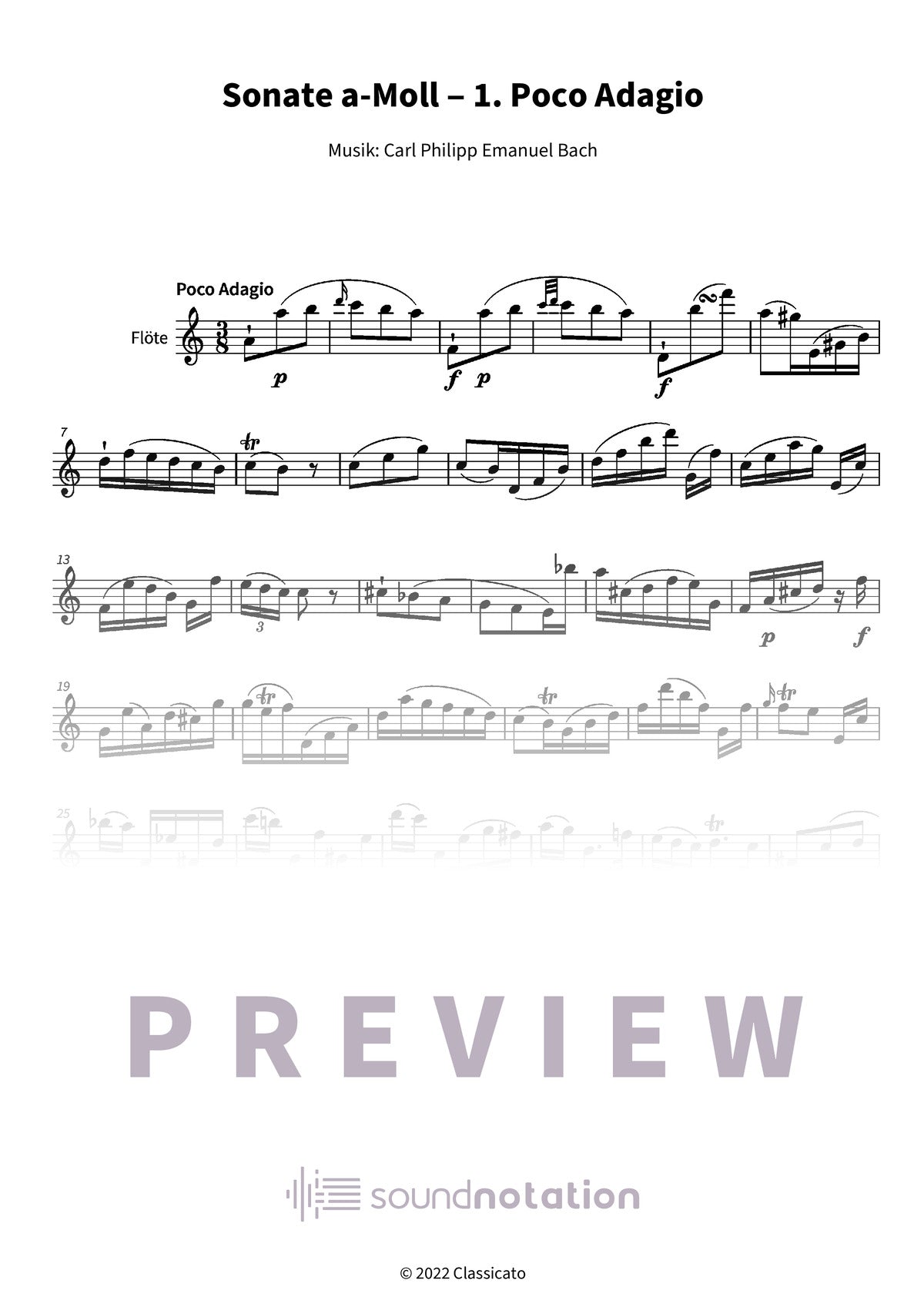 Sonate a-Moll ‒ 1. Poco Adagio - Preview Page 1
