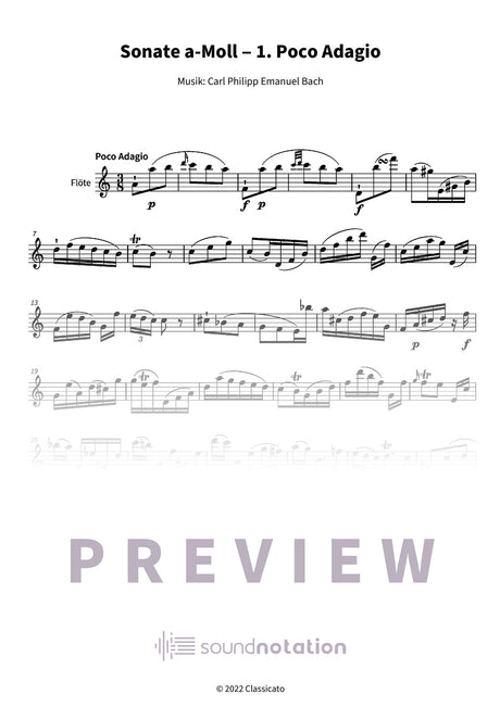 Sonate a-Moll ‒ 1. Poco Adagio - Preview Page 1