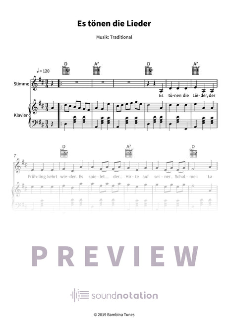 Es tönen die Lieder - Preview Page 1