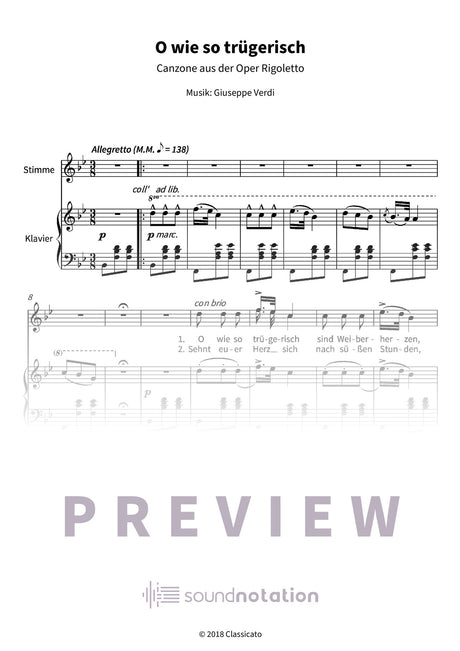 O wie so trügerisch - Preview Page 1