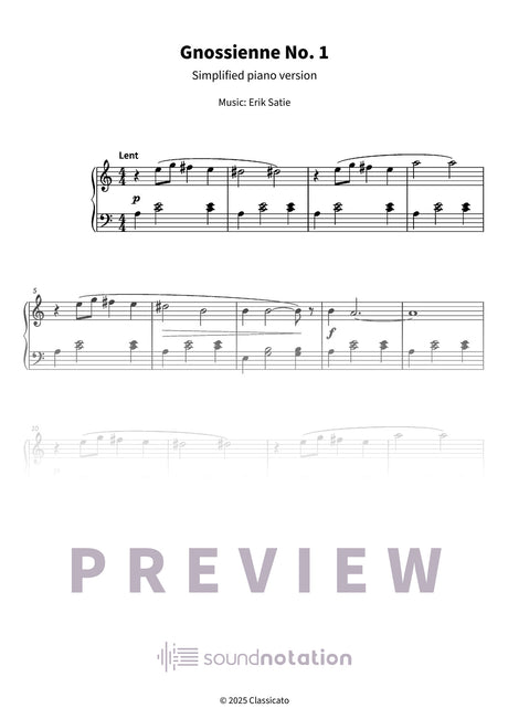 Gnossienne No. 1 - Preview Page 1