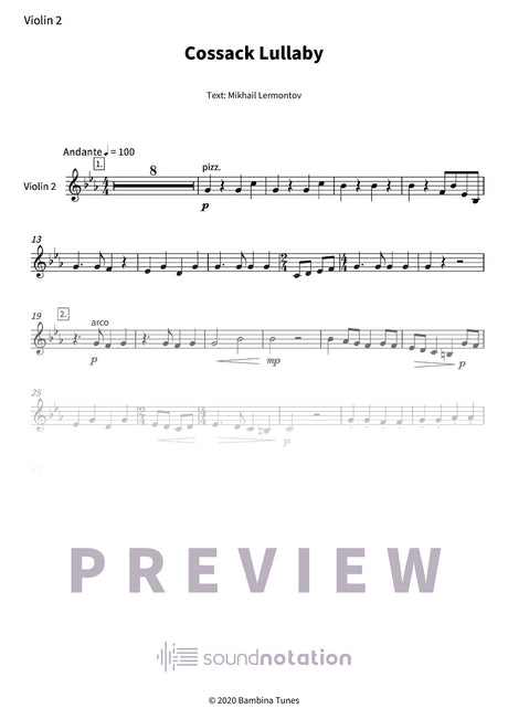 Cossack Lullaby - Preview Page 1