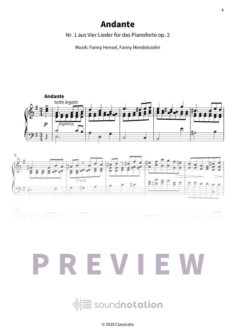 Vier Lieder für das Pianoforte op. 2 - Preview Page 1