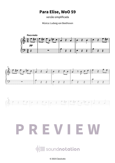 Para Elise, WoO 59 - Preview Page 1