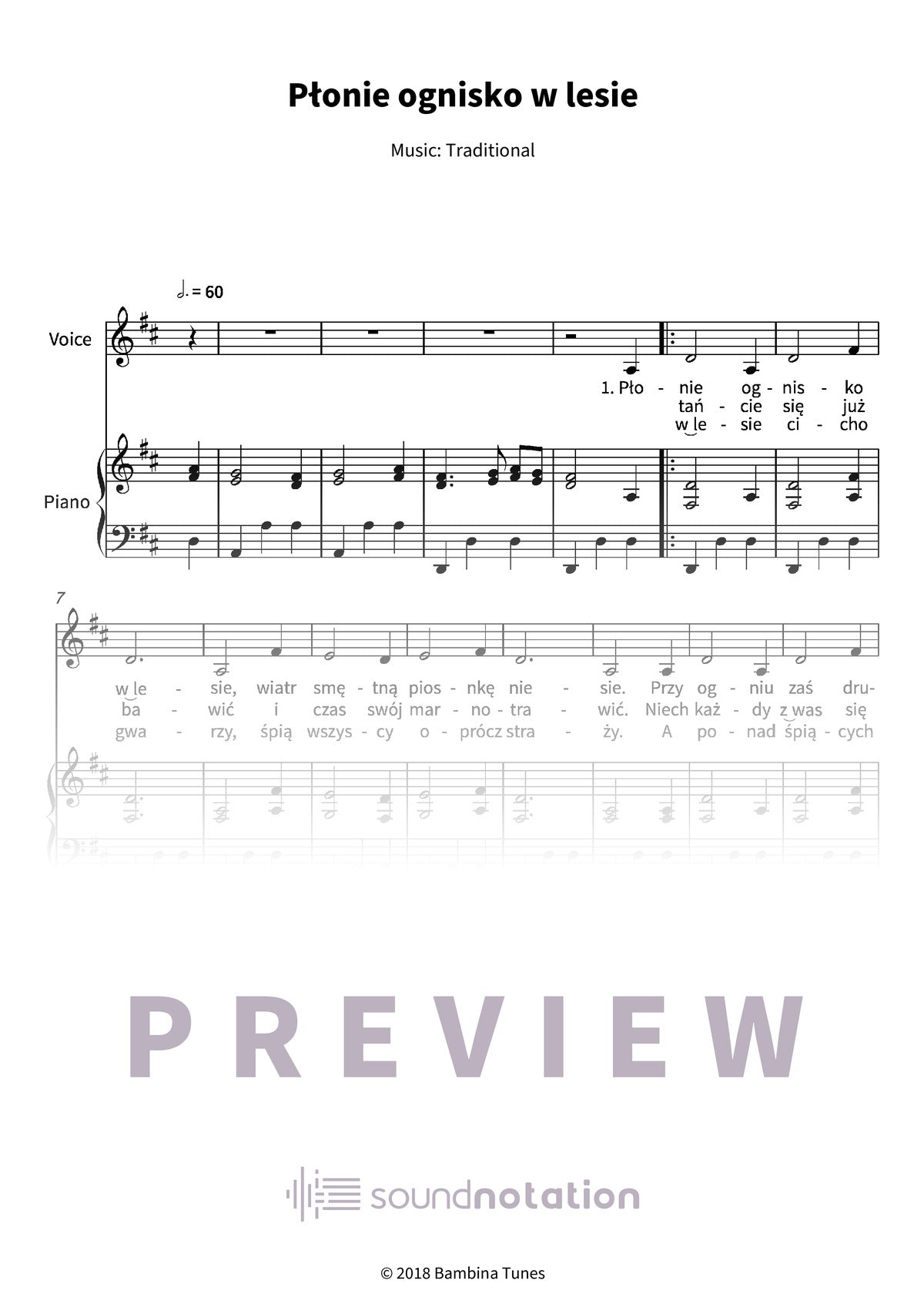 Płonie ognisko w lesie - Preview Page 1