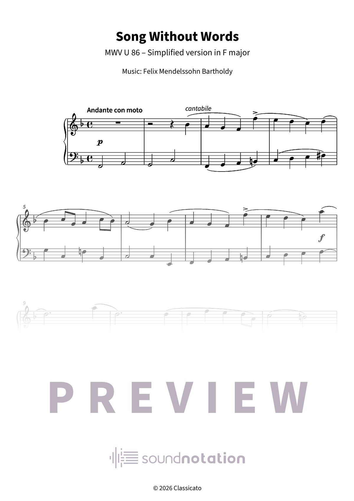 Song Without Words - Preview Page 1