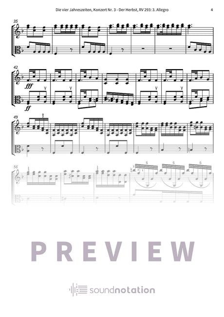 Die vier Jahreszeiten, Konzert Nr. 3 - Der Herbst - Preview Page 2