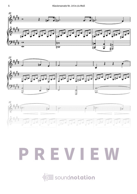 Klaviersonate Nr. 14 in cis-Moll - Preview Page 2
