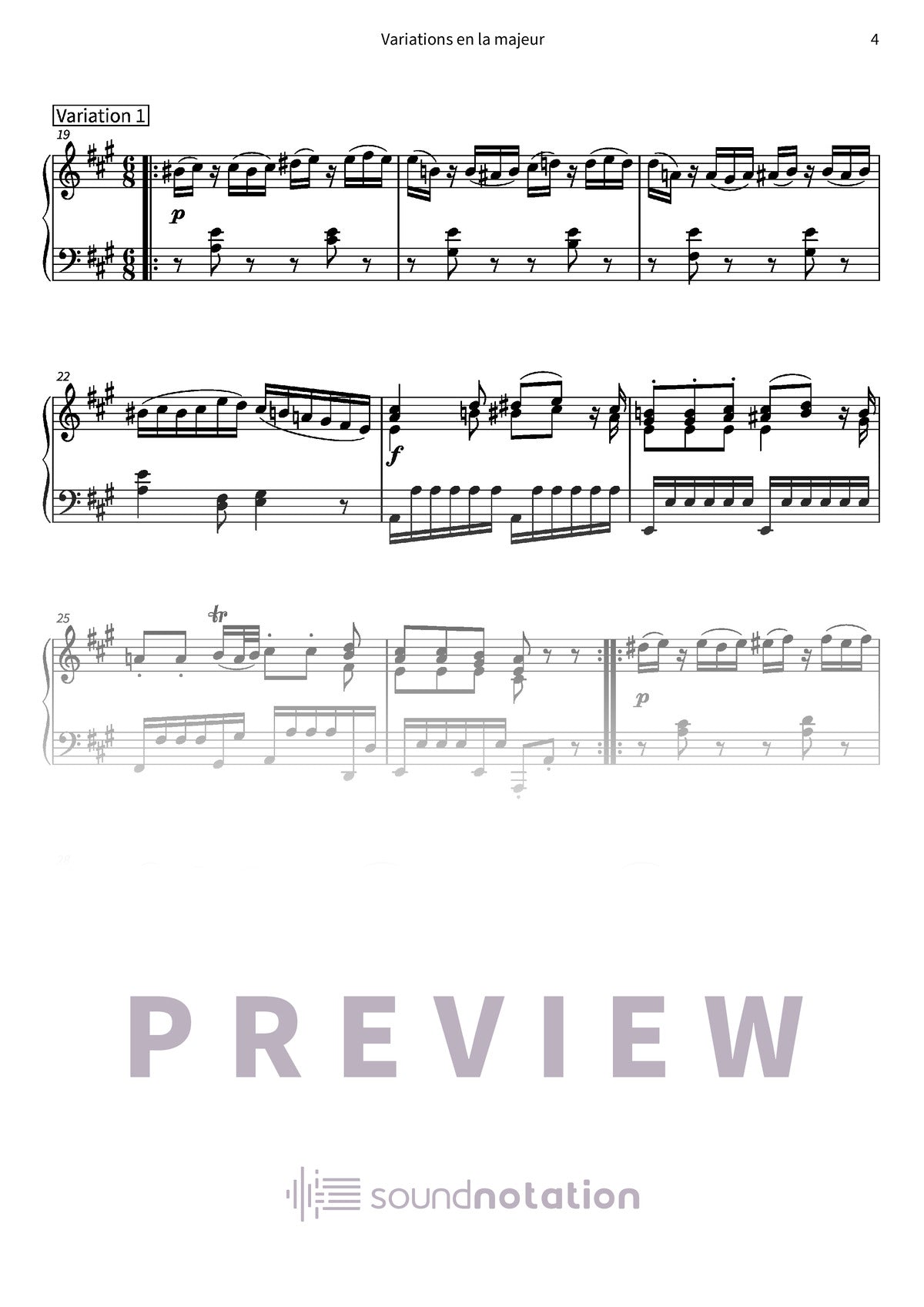 Variations en la majeur - Preview Page 2
