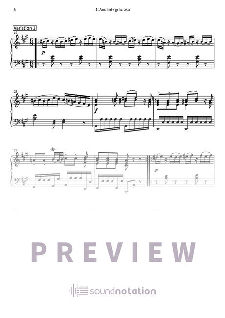 Piano Sonata No. 11, K. 331 - Preview Page 2