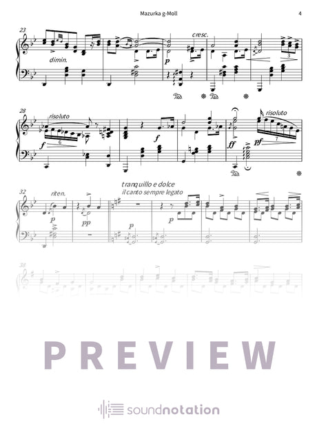 Mazurka g-Moll - Preview Page 2