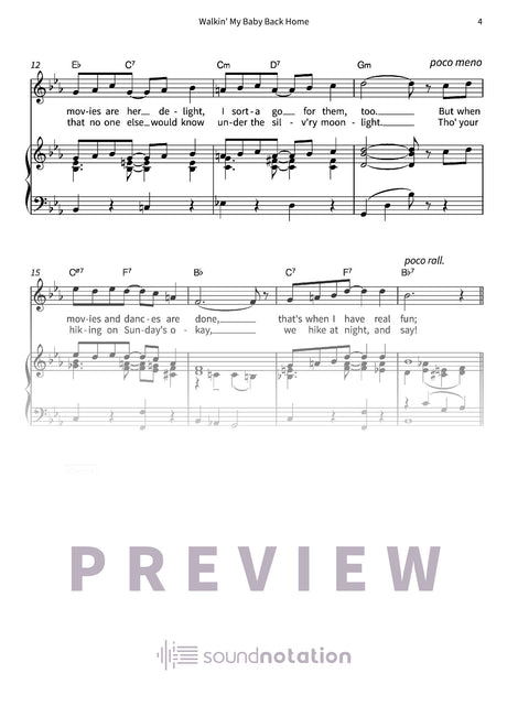 Walkin' My Baby Back Home - Preview Page 2