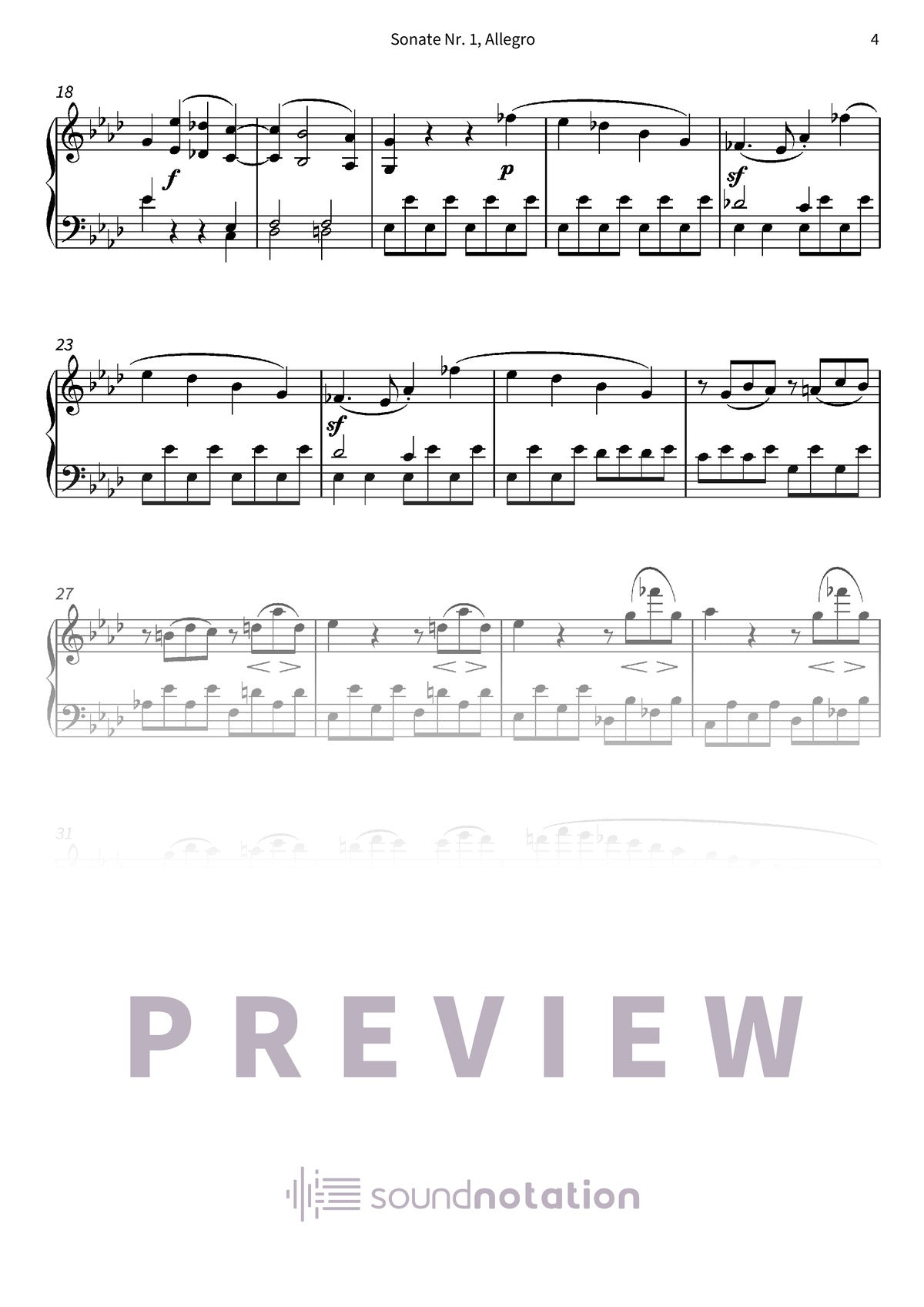 Sonate Nr. 1, Allegro - Preview Page 2