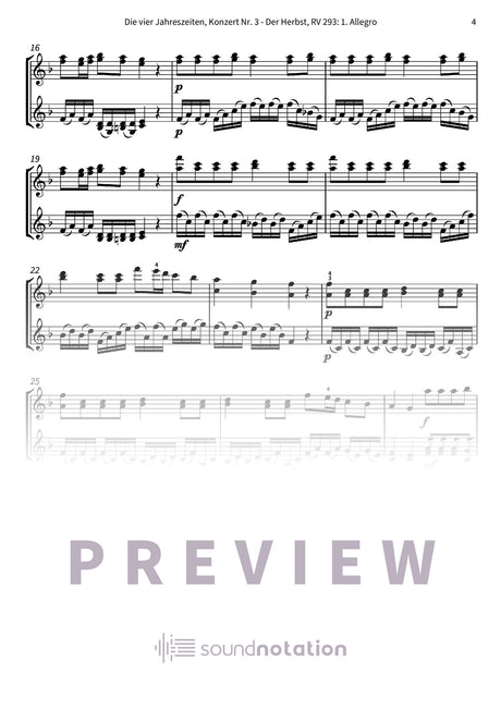 Die vier Jahreszeiten, Konzert Nr. 3 - Der Herbst - Preview Page 2