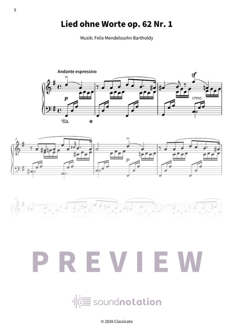 Lieder ohne Worte op. 62 - Preview Page 2