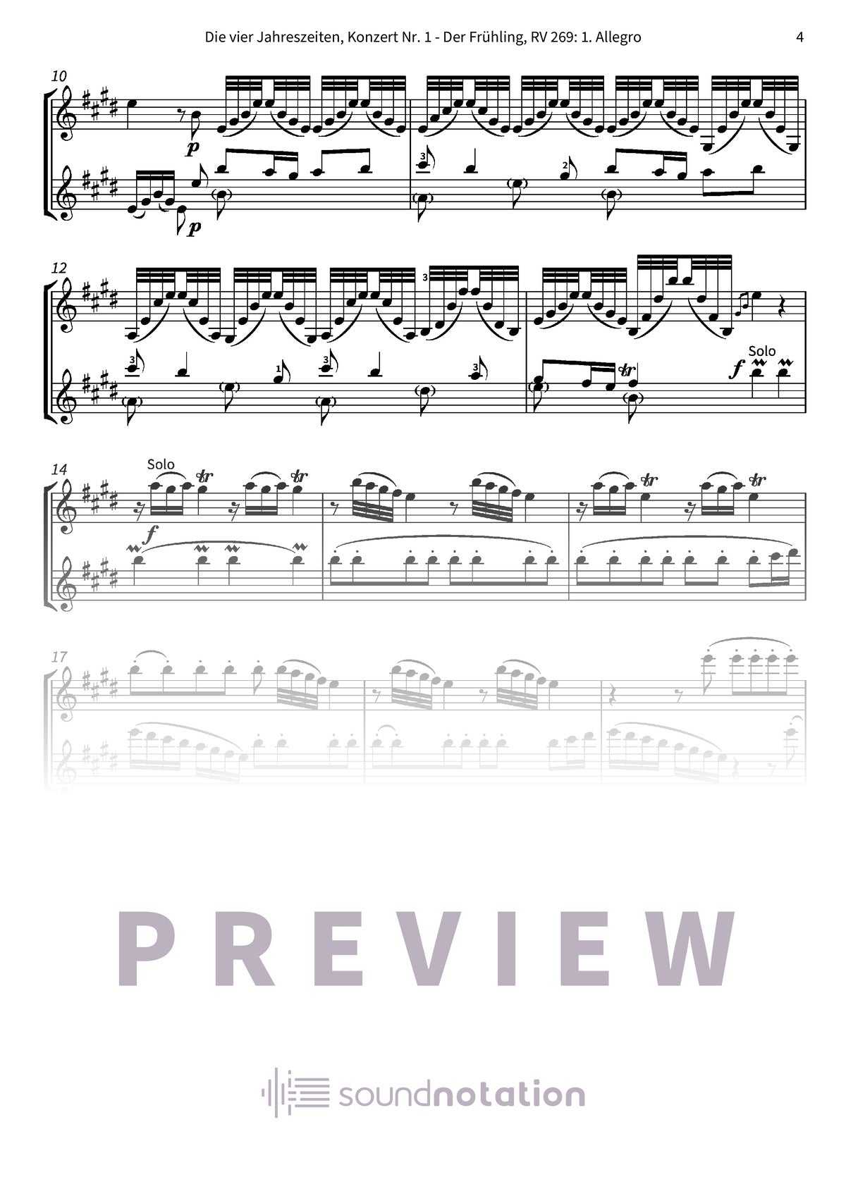 Die vier Jahreszeiten, Konzert Nr. 1 - Der Frühling - Preview Page 2