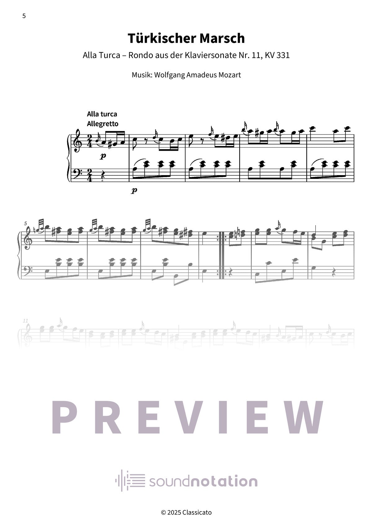 Türkischer Marsch - Preview Page 2