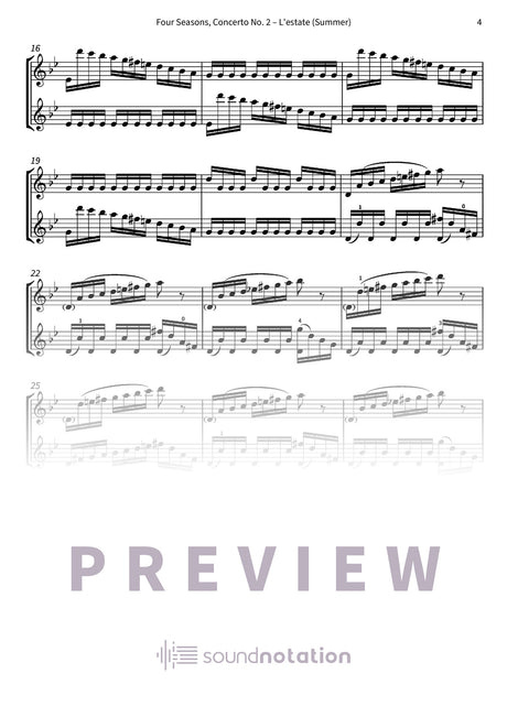 Four Seasons, Concerto No. 2 – L'estate (Summer) - Preview Page 2