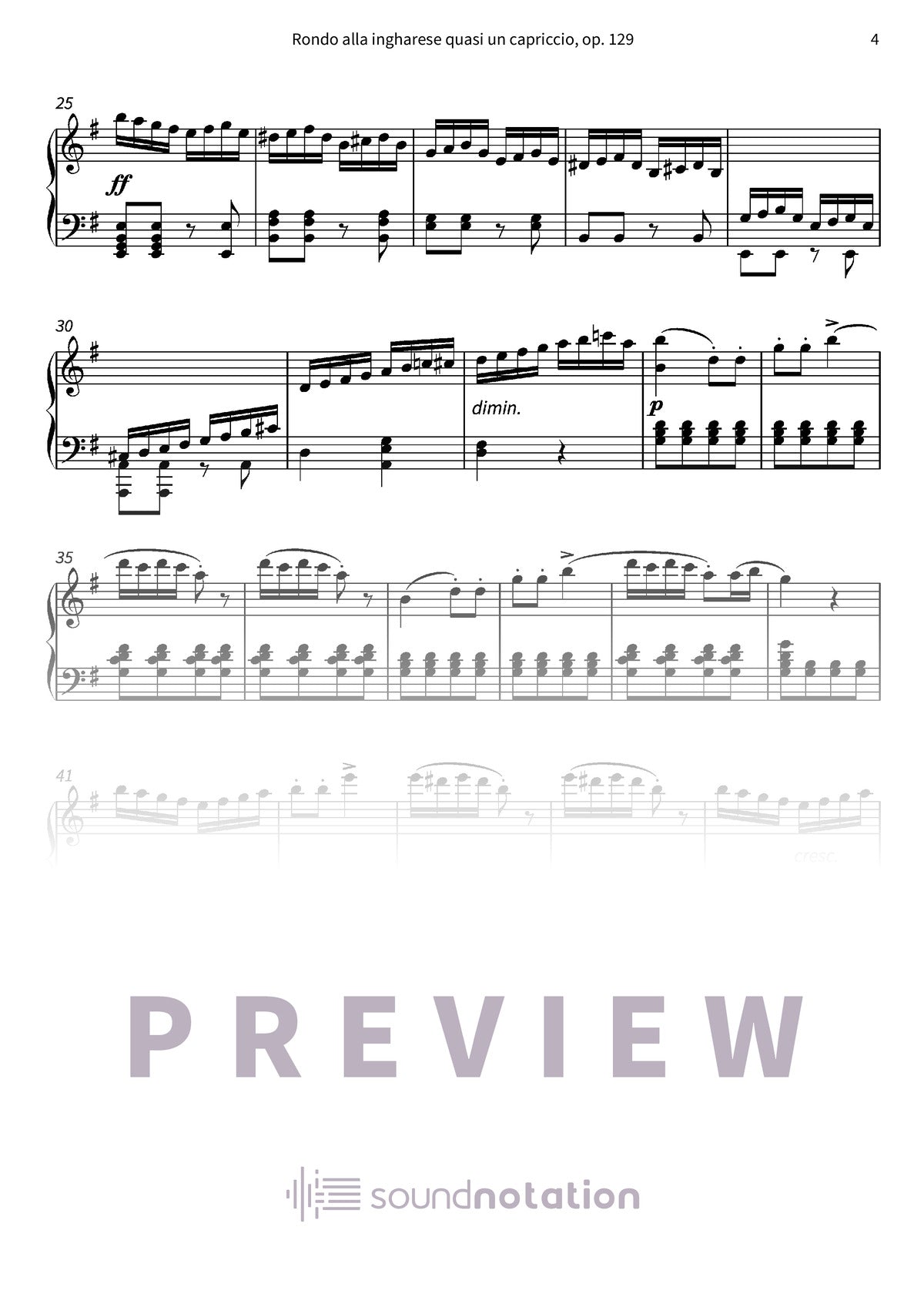 Rondo alla ingharese quasi un capriccio, op. 129 - Preview Page 2