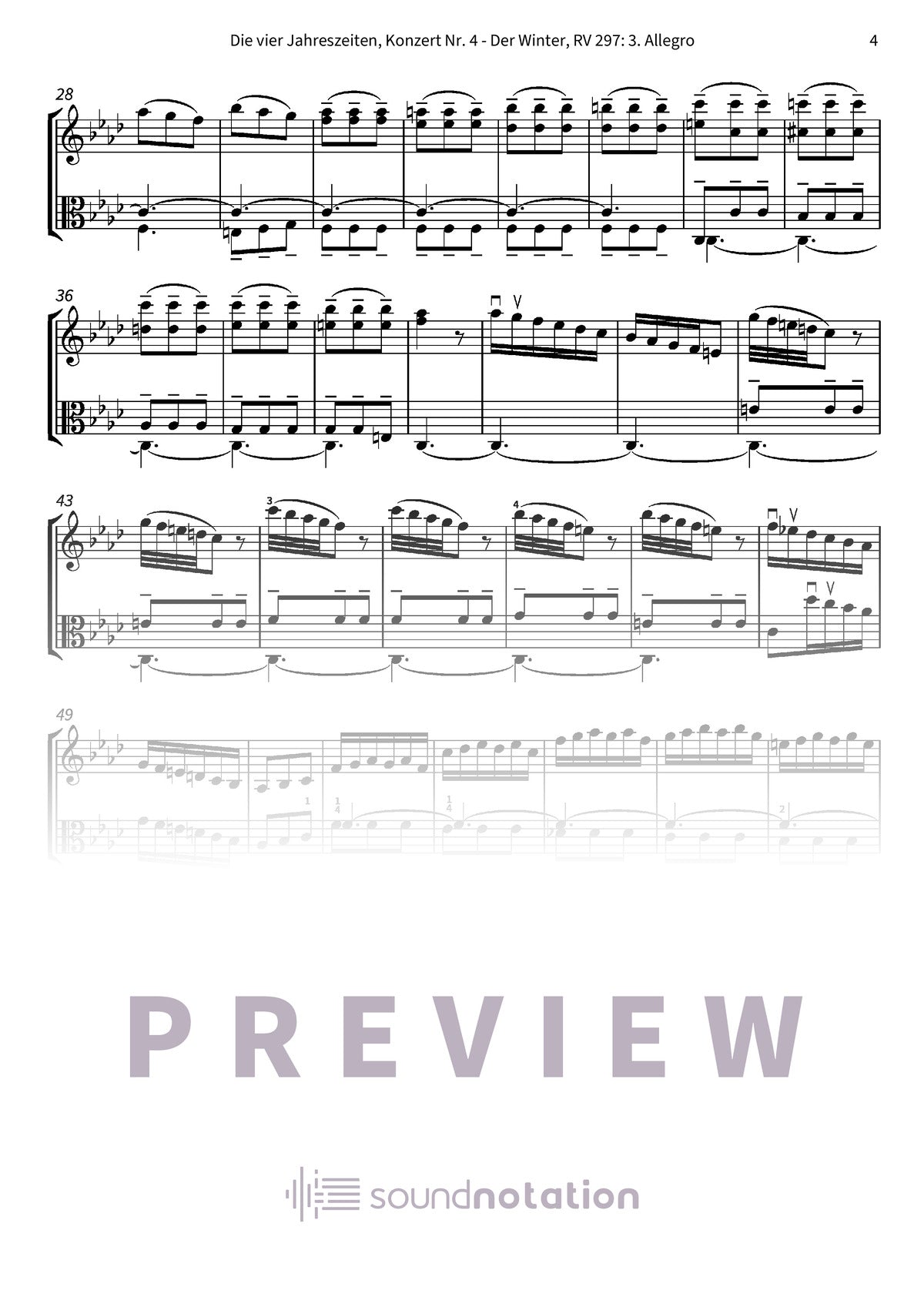 Die vier Jahreszeiten, Konzert Nr. 4 - Der Winter - Preview Page 2