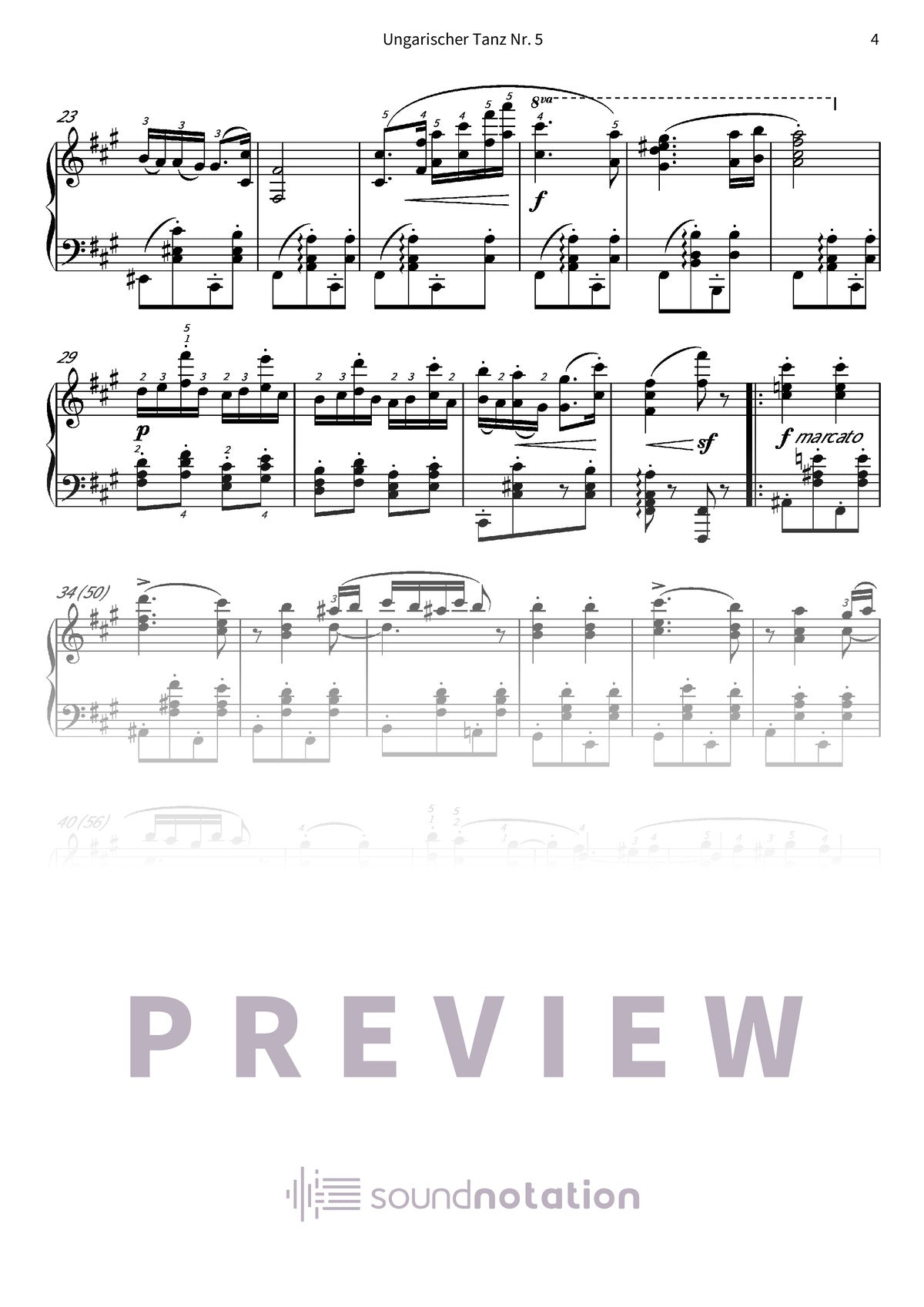 Ungarischer Tanz Nr. 5 - Preview Page 2