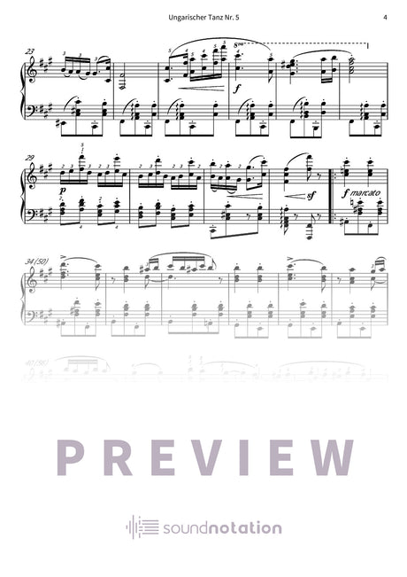 Ungarischer Tanz Nr. 5 - Preview Page 2