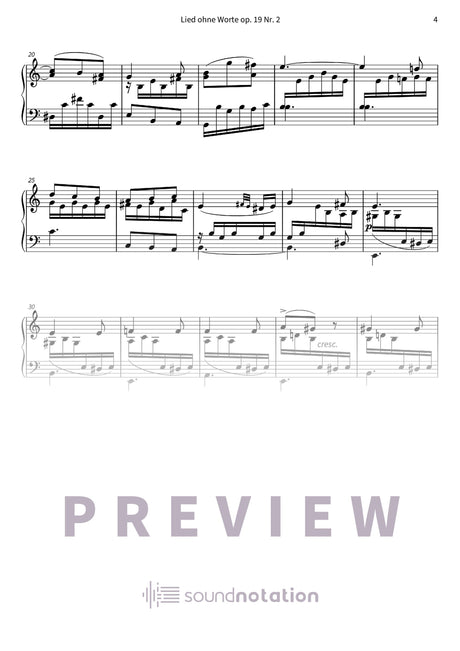 Lied ohne Worte op. 19 Nr. 2 - Preview Page 2