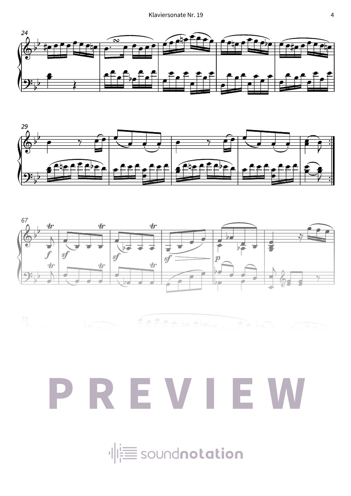 Klaviersonate Nr. 19 - Preview Page 2