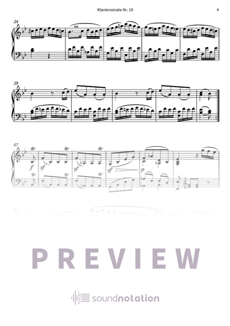 Klaviersonate Nr. 19 - Preview Page 2