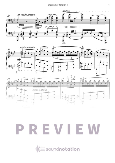 Ungarischer Tanz Nr. 4 - Preview Page 2