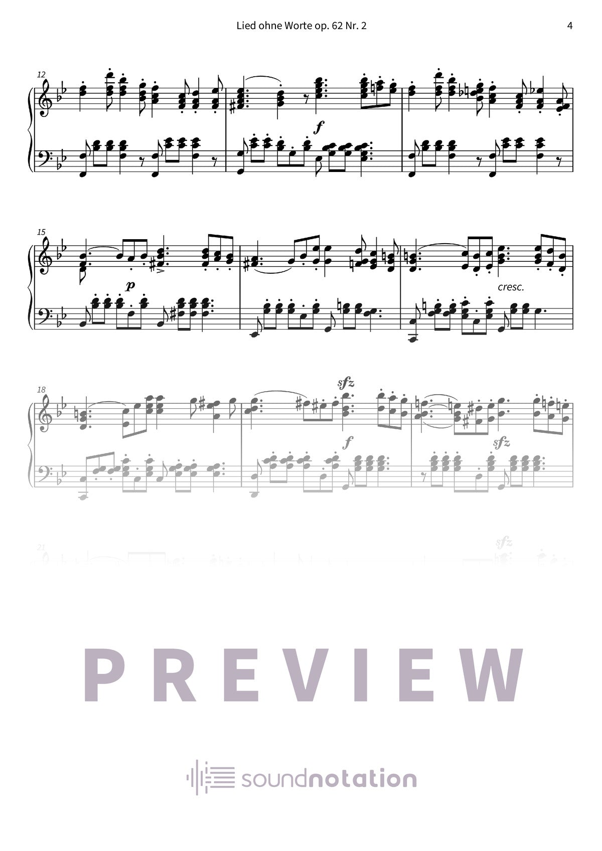Lied ohne Worte op. 62 Nr. 2 - Preview Page 2