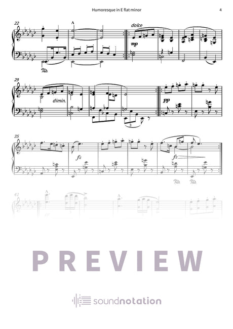 Humoresque in E flat minor - Preview Page 2