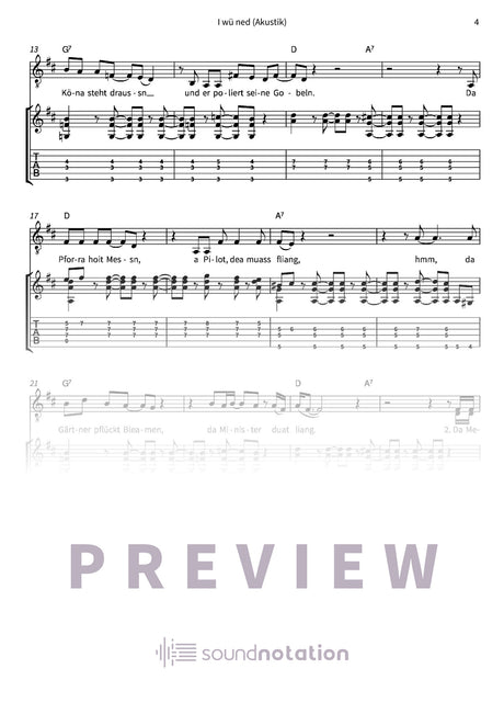 I wü ned (Akustik) - Preview Page 2