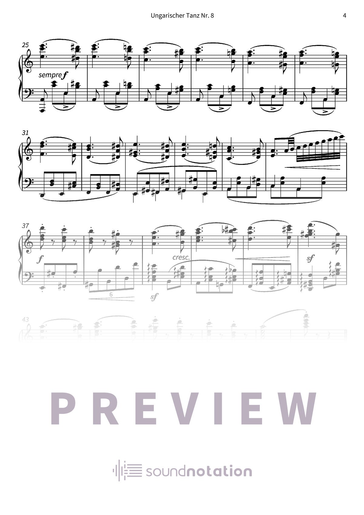 Ungarischer Tanz Nr. 8 - Preview Page 2