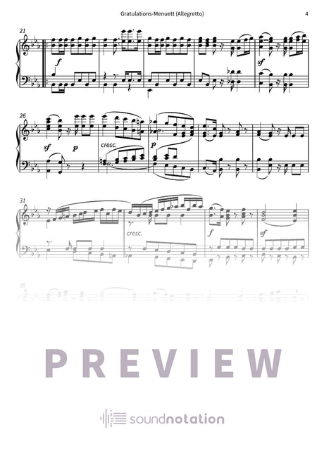 Gratulations-Menuett (Allegretto) - Preview Page 2