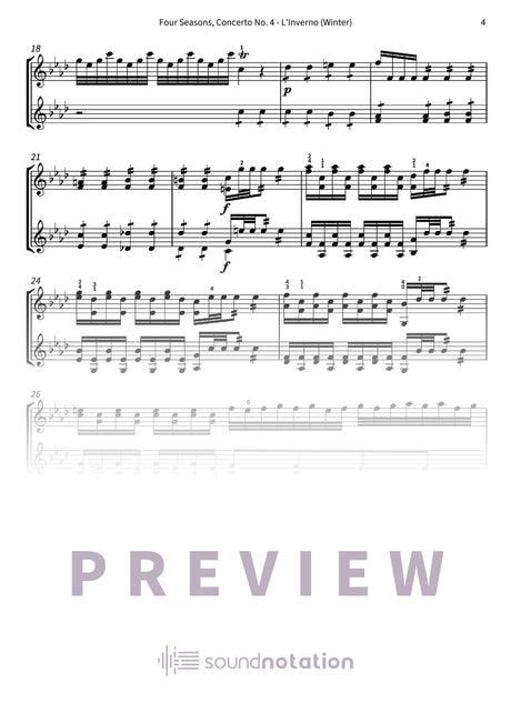Four Seasons, Concerto No. 4 - L'Inverno (Winter) - Preview Page 2