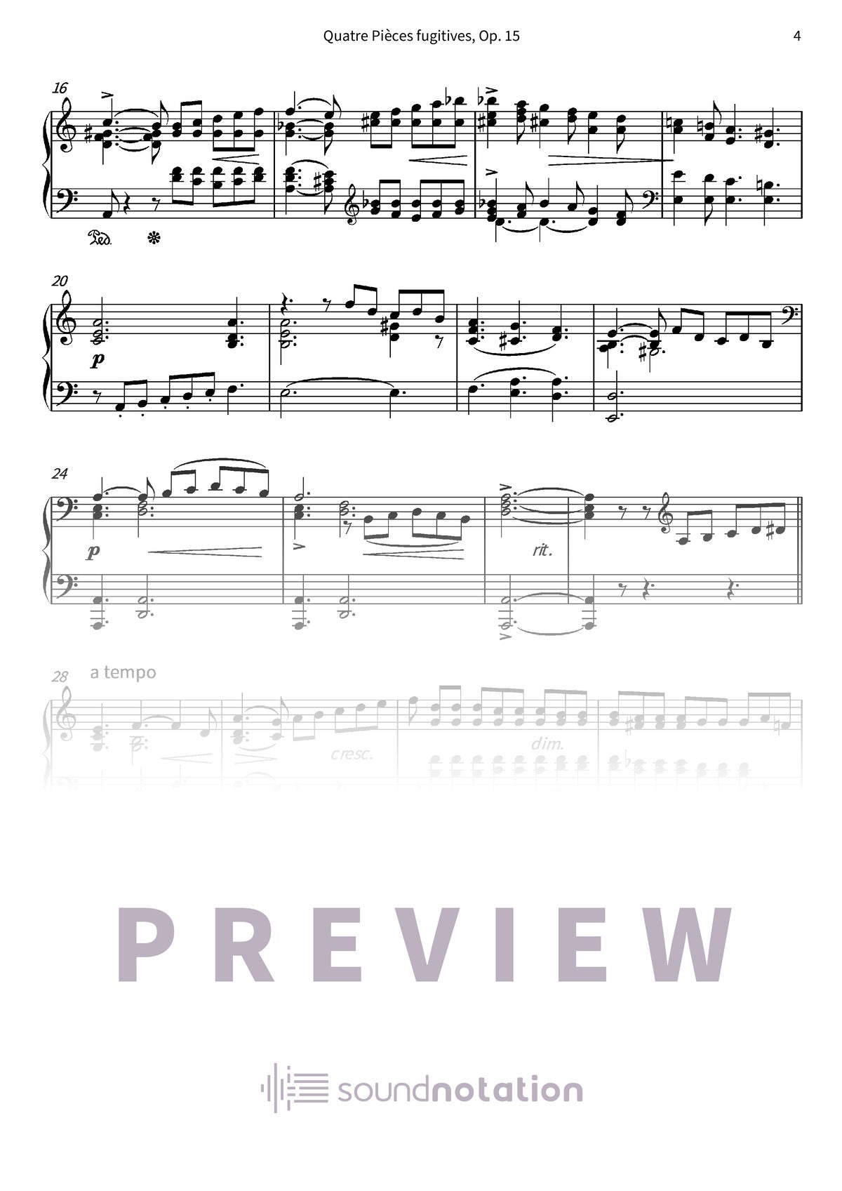 Quatre Pièces fugitives, Op. 15 - Preview Page 2