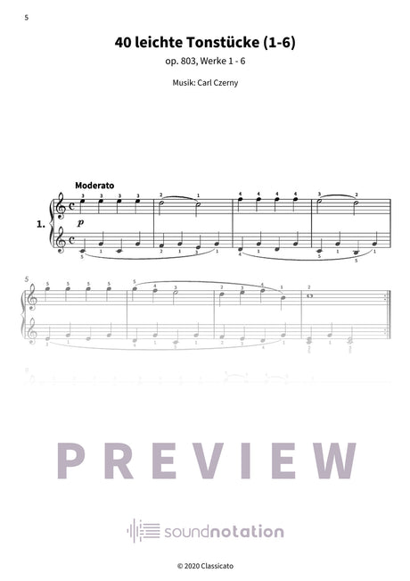 40 leichte Tonstücke op. 803 - Preview Page 2